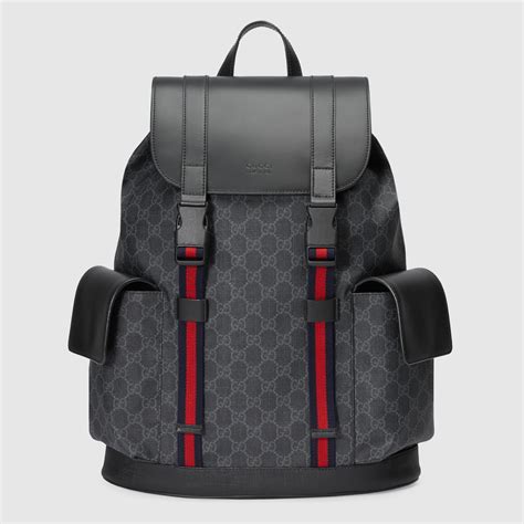 gucci coated canvas backpack|black Gucci backpack for men.